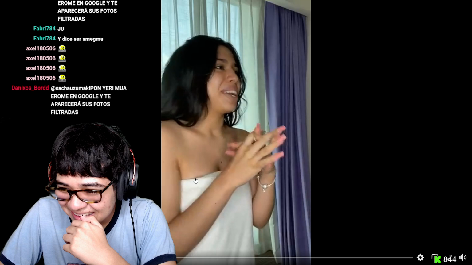 Sacha Uzumaki riéndose durante un stream de Kick